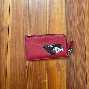 Prada Red Fish Motif Wallet
